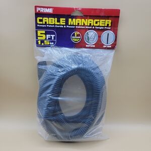 Prime Cable Cord Manager 5 Feet Long 1.5 Inches Diameter Flexible Tubing New